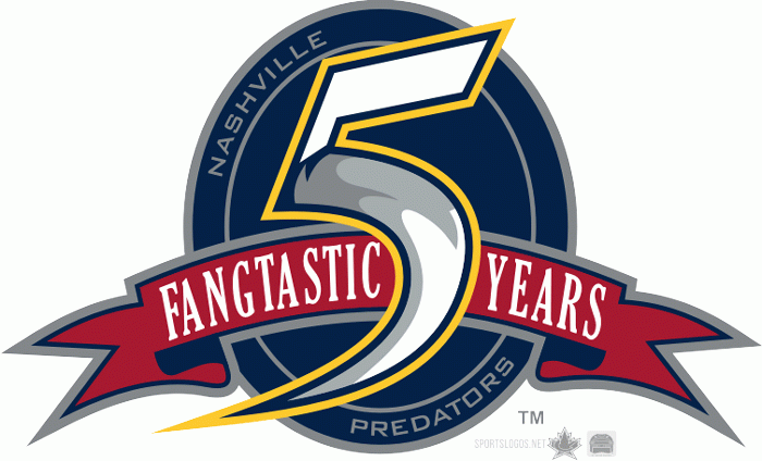 Nashville Predators 2003 Anniversary Logo iron on transfers for T-shirts